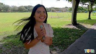 YNGR - Latina Summer Col's First Time with a Massive Cock