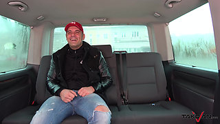 Leggy minx will be satisfied after hard and aggressive drill in the van