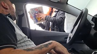 Risky Public Jerk Off to College Teens - Redhead Amateur Blowjob in Car 4K