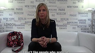 Shy blonde teen casting