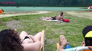 Voyeur masturbates on the beach in front of my husband