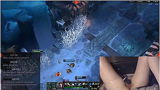Girl Plays League Of Legends With Vibrator Slowly Massaging Her Clit With Gamer Girl