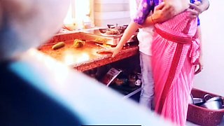 Kitchen surprise for Hot Bhabi.