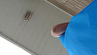 Leave My Cell Phone Recording My Stepmom While Cleaning the Sidewalk