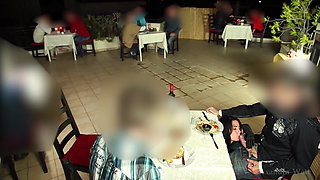 Public Extreme! Hot Licking and Fucking Orgy in a Restaurant