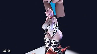 Busty Cow Gets Bred Hard - Big Tits Creampie Fuck in 3D Hentai