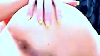 Blonde Strips and Fucks Her Ass with a Dildo on Webcam