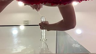 Cute young amateur web cam girl masturbates with her toy