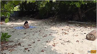 Katty West In Public Pickup Stepmom And Stepdaughter On Beach - Risky Dick Flashing
