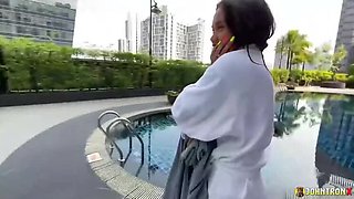 Johntronx - Hot Thai Amateur Babe With Big Ass and Small Tits Gets Fucked in the Pool - POV HD