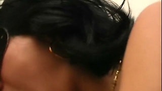 Sex in the office for two masked swingers