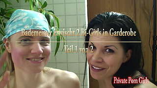 Lifeguard caught two bi-girls in cloakroom - Part 1