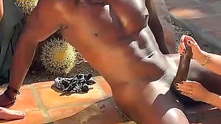 3 MILFs - 1 BBC. Spontaneous Blowjob in the Pool