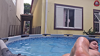 Your Slut Neighbor Showing Herself in the Pool