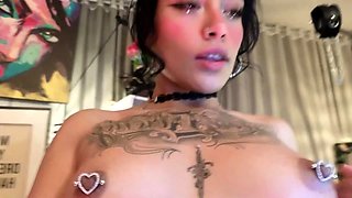 Very Hot Amateur French Teen couple tit fuck on Webcam