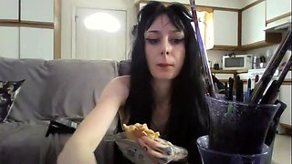 Cute amateur brunette naughty in solo jerking show on camera