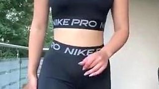 Young amateur teen in solo masturbation playing with herself