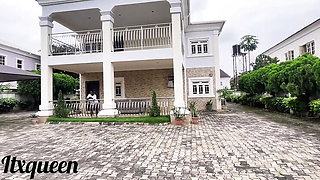 Giant African Cock Gardener Fucks Amateur Ebony Girl Outdoor BBC Blowjob