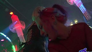 Amateur milf facial in public gang bang