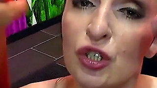 Delia takes on a massive cock in her ass and mouth
