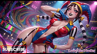 Clown Girl Covered in Thick Cum - Ahegao & Tit Play Compilation