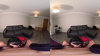 Lustful teen mind-blowing interracial VR sex clip