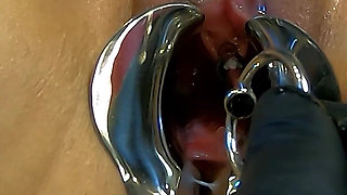 Japanese Slave Training: Dildo Machine - Vaginal Speculum Open Vagina - Urethral Training -