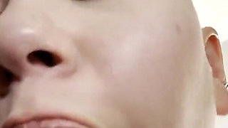 You Can Feel My Breath. Bald Girl Vilu Vidish Extremely Close Sucks Cockhead Dry Til Cum Hands Free