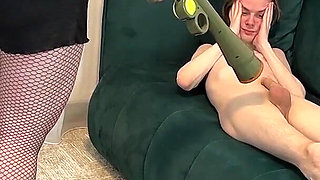 Testicular Test! We're Testing to See if His Balls Will Burst with Iron Shoes and Tennis Balls. Crazy Damage to His Ugly Body
