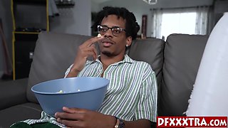 Hot MILF finally fucks black stepson