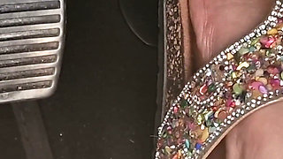 Heavy Traffic Pedal Pumping in Boho Slides: Low-cut Ethnic Dress POV