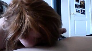 Extreme amateur pov blowjob with brunette babe