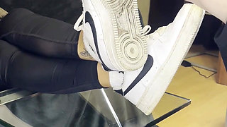 Dirty White Sneaker Worship - Valeria Night (Front View)