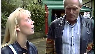 Dick Nasty - Horny Blonde In Stockings Rides An Older Cock With Her Ass
