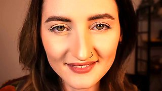 Girl Licks Lens, Kisses and Makes Mouth Sounds in ASMR POV Solo