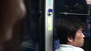 Asian Mommy in public transport gropping and flashing 02 - panties