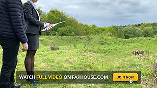 Real estate business woman outdoor fuck