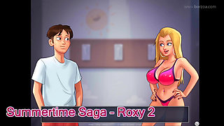 She doesn't care about creampie.  She is so horny when they hiding in the college locker. (Summertime Saga - Roxy 2)