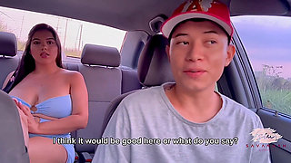 The Gorgeous Savannah Watson Having Sex in a Car Outdoors with a Fan