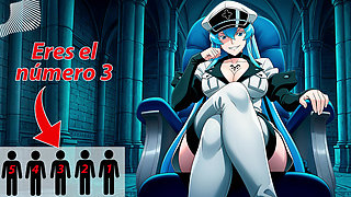 Spanish audio ANAL JOI for VERY submissive. Esdeath transforms you into a semen container.