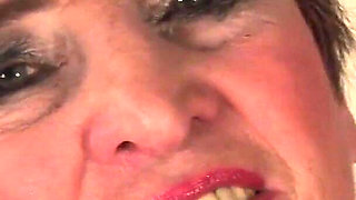 Horny Old Grandma Plays with Her Hairy Mature Pussy in Bed