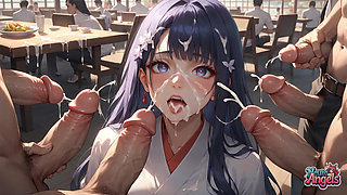 Spilled Milk Seduction: Wet Kimono Temptation