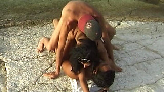Cute Teen From Germany Got Double Fucked on the Beach