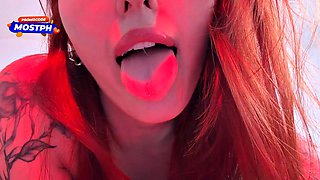 Fit Redhead Honey Sashas Big Tits Cowgirl POV Double Cum