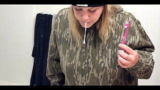 Tasting My Ass and Pussy After a Long Day Hunting