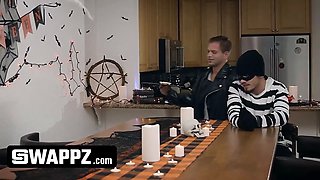 Swappz - innocent step sisters Serena Santos & Leana Lovings nail away their xxx devils