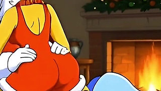 Santa Claus Fucks Married Housewife Marge Simpson on Christmas Day