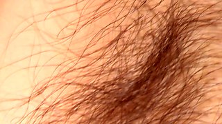 Brunette spreads cheeks for rimming and toy fun