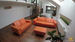 Hunt4k. hunter catches the right moment to entice teenage blonde