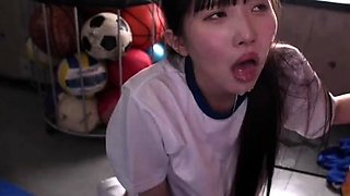 College teen with big boobs glass anal toy